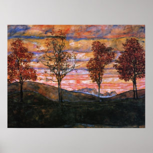 Affiche Quatre arbres