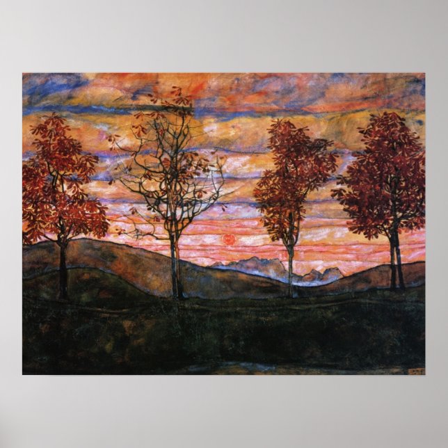 Affiche Quatre arbres (Devant)