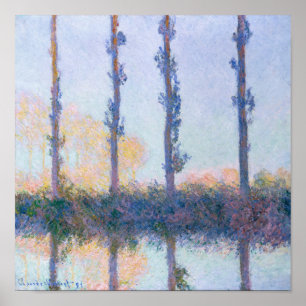 Affiche Quatre arbres Claude Monet 1891 Art impressionnist