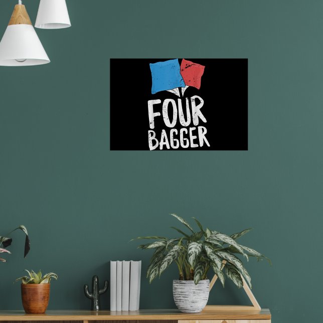 Affiche Quatre Bagger Funny Cornhole Bean Bag Toe (Salon 1)