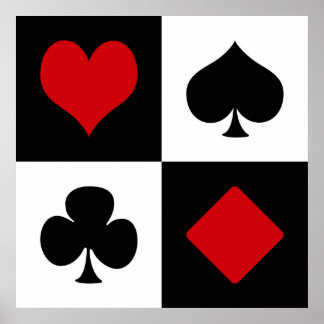 Affiche Quatre combinaisons de cartes