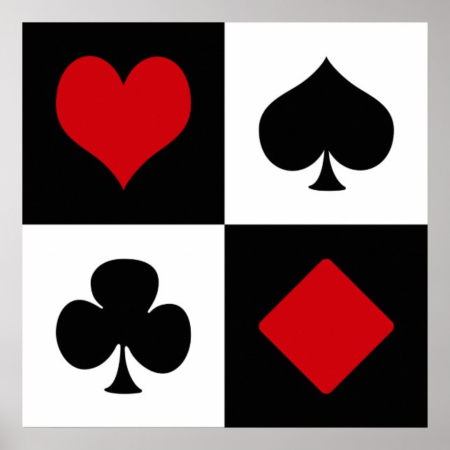 Affiche Quatre combinaisons de cartes (Devant)