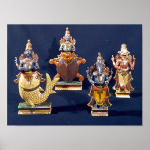 Affiche Quatre des incarnations de Vishnu