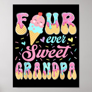 Affiche Quatre douce grand-père 4ème anniversaire fille gl