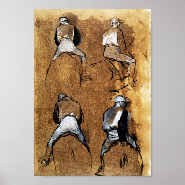 Affiche Quatre études d'un Jockey, Edgar Degas (Devant)