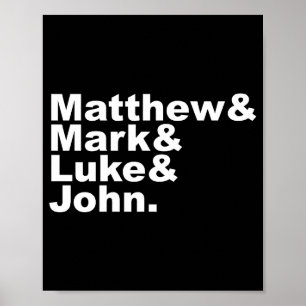 Affiche Quatre Évangiles Matthieu Marc Luc Jean Bible 