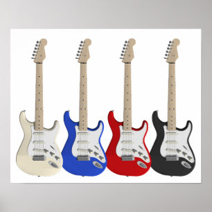 Affiche Quatre, guitares électriques