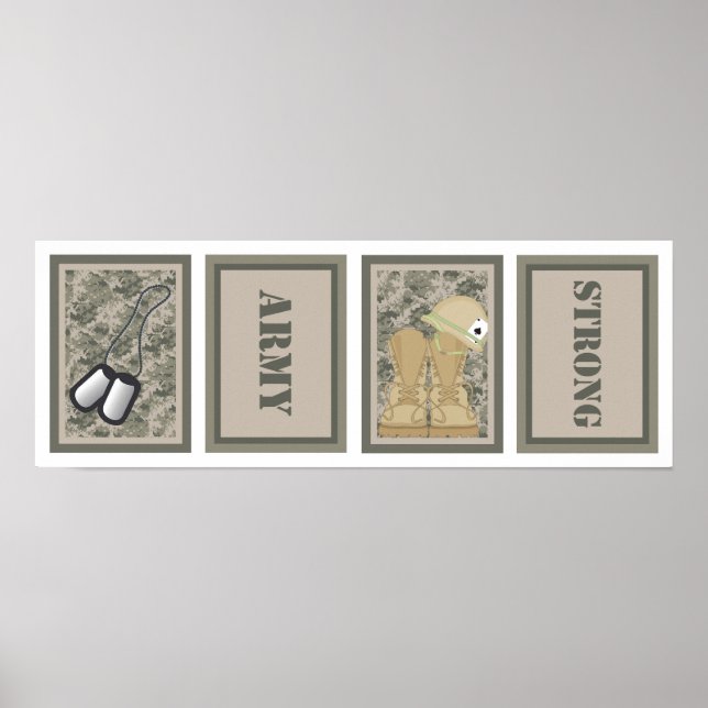 Affiche Quatre Imprimantes d'art de la crèche 5x7 ARMY ACU (Devant)