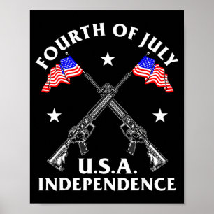 Affiche Quatre juillet indépendance des États-Unis 