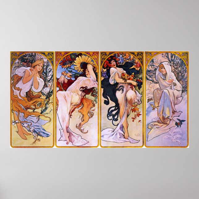 Affiche Quatre saisons Alfons Mucha (Devant)