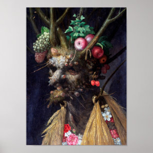 Affiche Quatre saisons en une tête, Arcimboldo