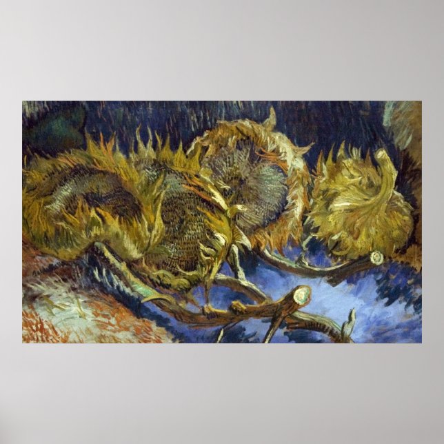 Affiche Quatre tournesols coupés - Van Gogh - c1887 (Devant)