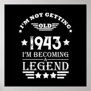 Affiche Quatre-vingts ans vintages personnalisés 80e anniv