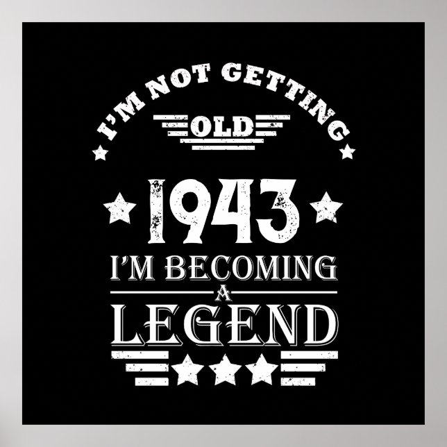 Affiche Quatre-vingts ans vintages personnalisés 80e anniv (Devant)