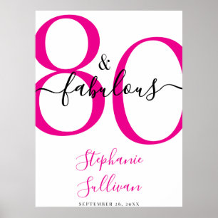 Affiche Quatre-vingts et Incroyables Fête d'anniversaire r