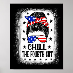 Affiche Quatrième Sortie drôle Patriotique 4 juillet Femme