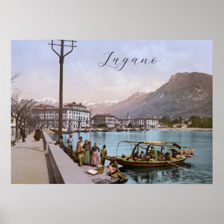 Affiche Quay de Lugano, Suisse