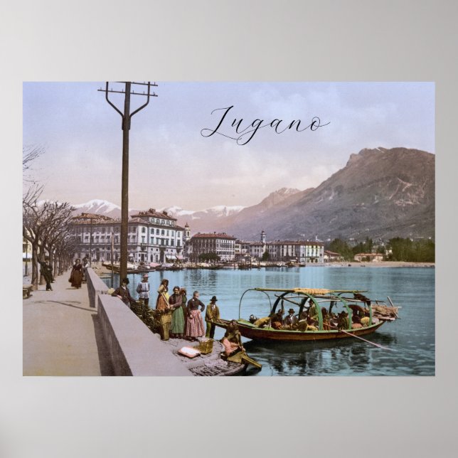 Affiche Quay de Lugano, Suisse (Devant)