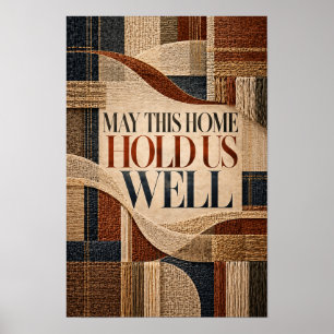 Affiche Que cette maison nous tienne bien Typographie géom