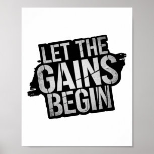 Affiche Que les gains commencent Gymnase Bodybuilding Fitn