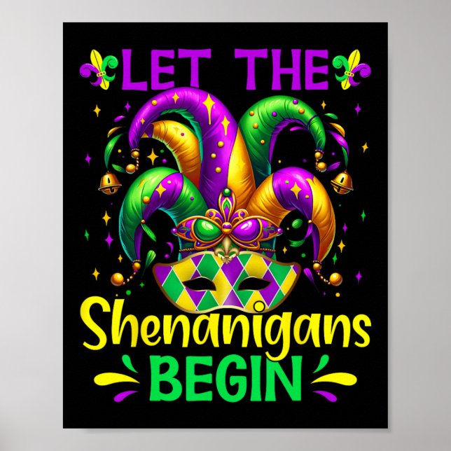 Affiche Que Les Shenanigans Commencent Mardi Gras (Devant)
