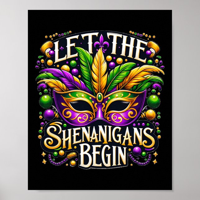 Affiche Que Les Shenanigans Commencent Mardi Gras 8 (Devant)