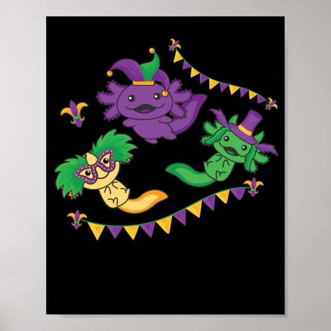 Affiche Que Les Shenanigans Commencent Mardi Gras Axolotl (Devant)