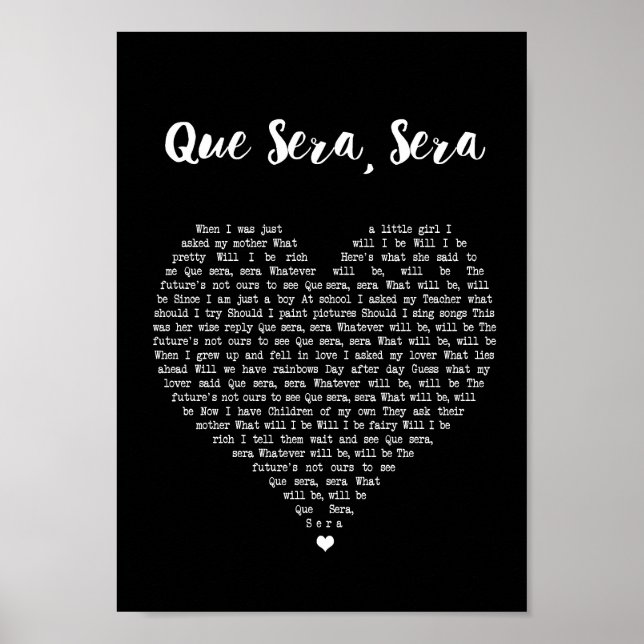 Affiche Que Sera Sera Chanson de Coeur Noir de Coeur Noir  (Devant)