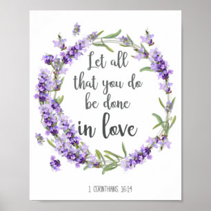 Affiche Que tout ce que vous faites soit fait en amour Bib