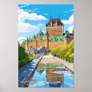 Affiche Québec Canada Art Illustration de voyage vintage