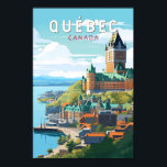 Affiche Québec Canada Travel Art Vintage<br><div class="desc">Modèle de déplacement vectoriel rétro du Québec. Le Québec,  niché dans l'est du Canada,  offre un mélange unique de charme européen et d'esprit nord-américain.</div>