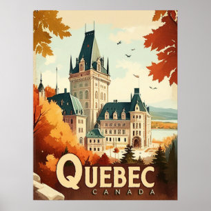 Affiche Québec, Canada Vintage voyage