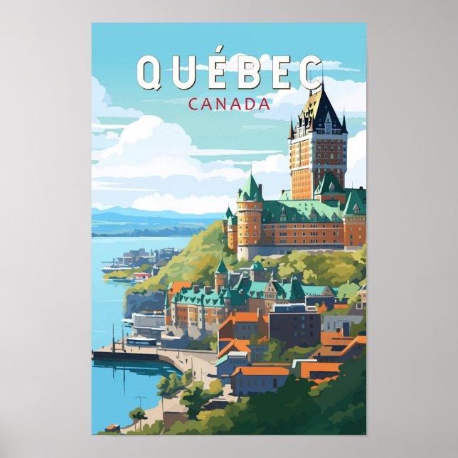 Affiche Québec Canada Voyage Art Rétro (Devant)