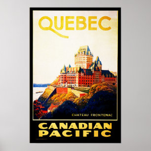 Affiche QUÉBEC Château Frontenac Resorts Hôtel Vacances