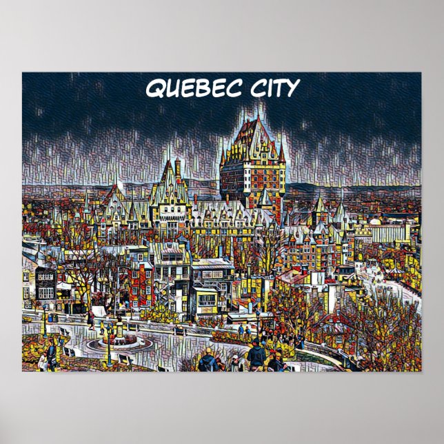 AFFICHE QUÉBEC CITY COMIC POP ART (Devant)