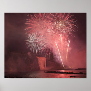 Affiche Quebec City, Quebec, Canada. Fireworks at Parc 2