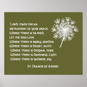 Affiche Queen Anne's Lace St. Francis Assissi Prayer