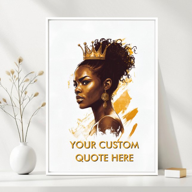Affiche Queen Crown Portrait-Create Your Own Motivational  (Queen Crown Portrait Create Your Own Motivational Poster)