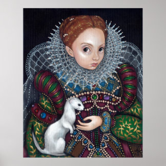 Affiche Queen Elizabeth et Ermine Art Imprimer tudor