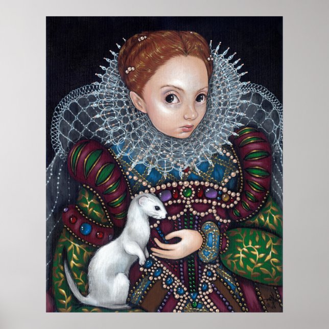 Affiche Queen Elizabeth et Ermine Art Imprimer tudor (Devant)