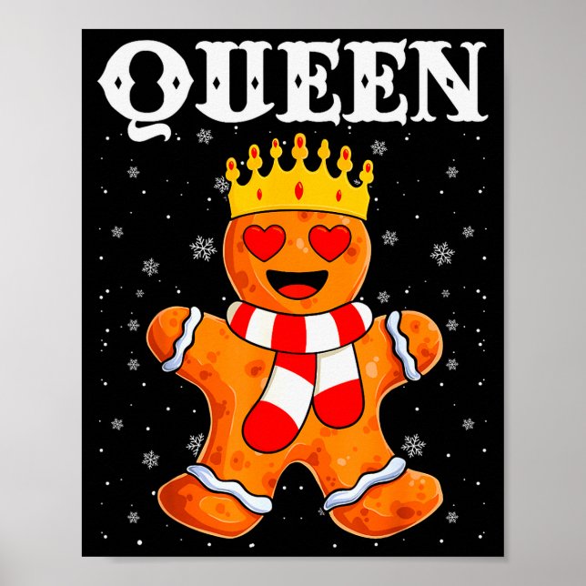 Affiche Queen Gingerbread Merry Christmas Matching Family  (Devant)