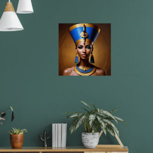 Affiche "Queen Nefertiti" Belle reine africaine antique