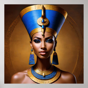Affiche "Queen Nefertiti" Belle reine africaine antique