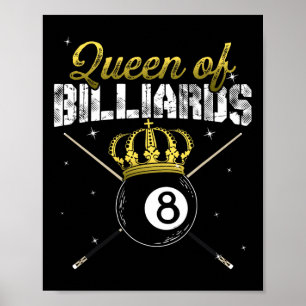 Affiche Queen Of Billiards Snooker Pool Billard Joueur Qu