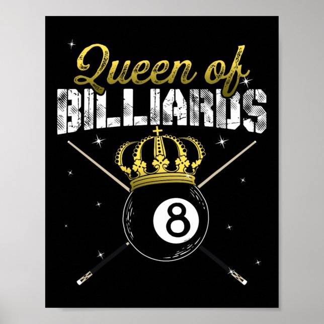 Affiche Queen Of Billiards Snooker Pool Billard Joueur Qu (Devant)