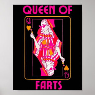 Affiche Queen Of Farts Embarrassant Plaisanterie Humour Ad