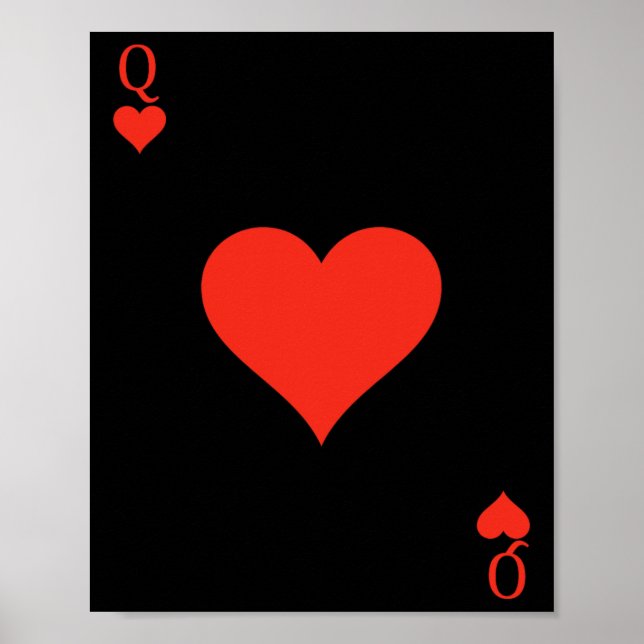 Affiche Queen Of Hearts Costume Deck De Cartes Jouer Carte (Devant)