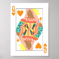 Queen of Hearts Modern Playing Card Art