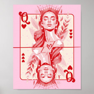 Affiche Queen of Hearts Preppy Art