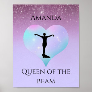 Affiche Queen Of The Beam Gymnastique Purple Ombre Parties